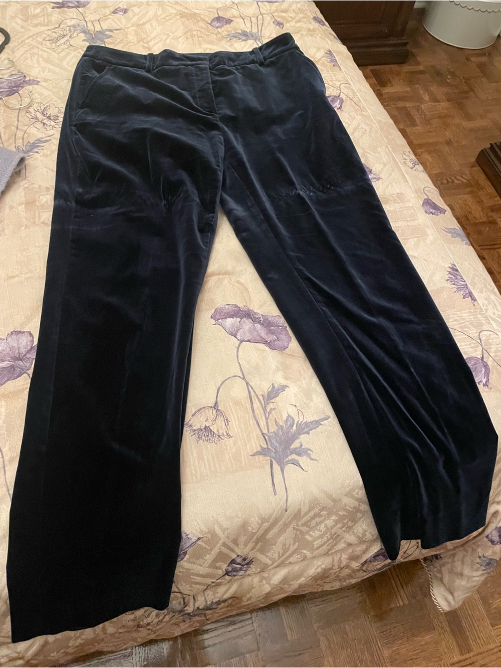 Max Mara Women's straight Leg Velvet Pants - navy